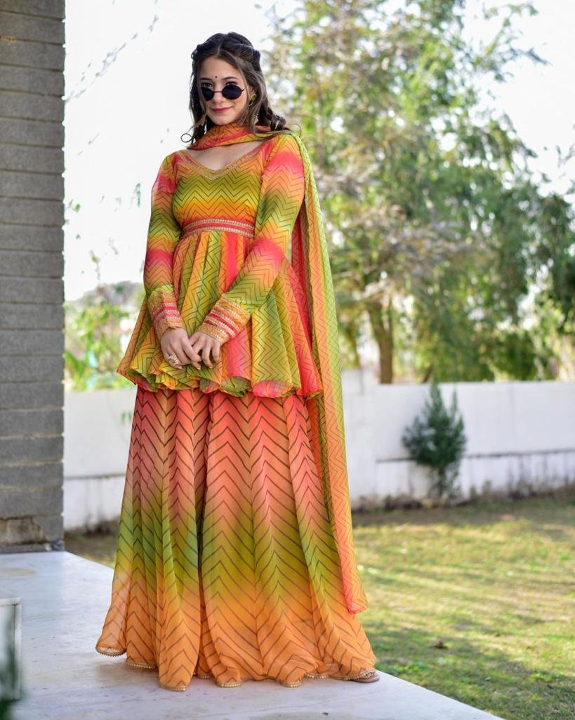 kurti lehenga ki design