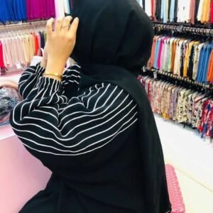 DUBAI ABAYA Simple Imported White & Black