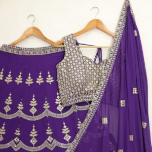 Womens Lehanga Semi-Stitched Lehenga Choli Set